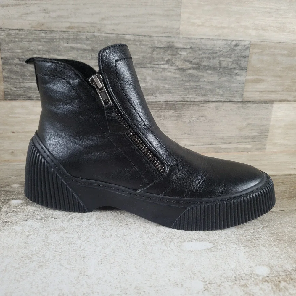 Spring Step Kelko Womens Bootie Sz 6.5 - 7 Comfort Black Leather Side Zip Boots